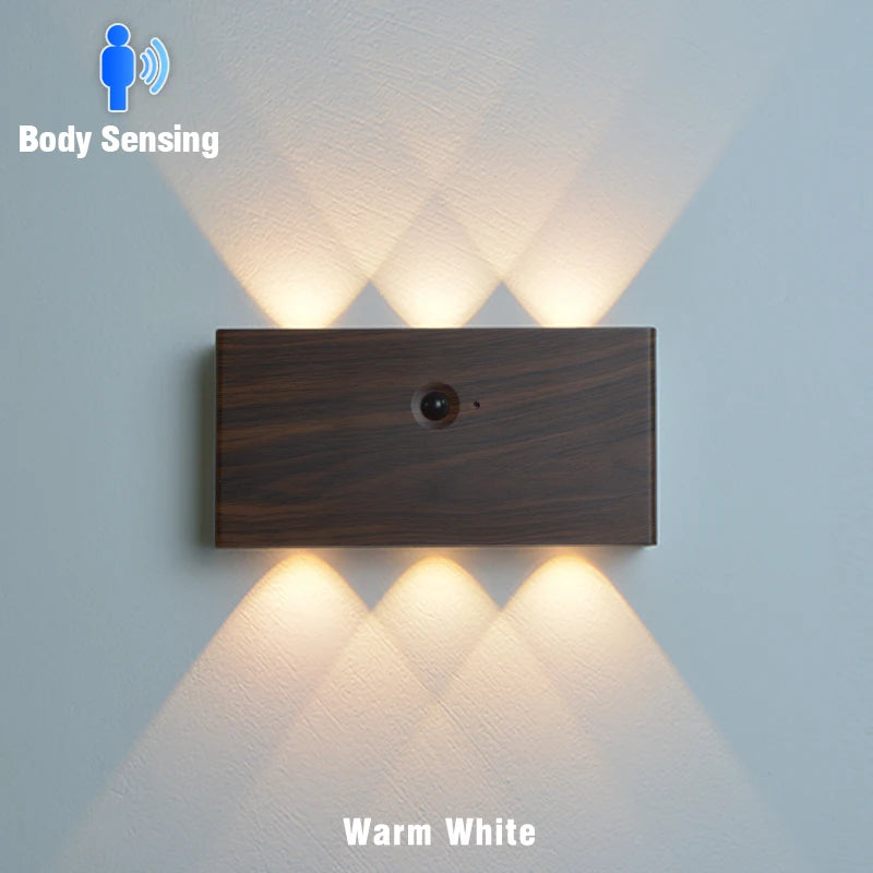 lampe murale led moderne rechargeable noir blanc bois 5000mAh interrupteur tactile chambre cuisine