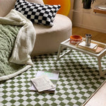 tapis feutré polyester imperméable carreaux géométriques noir blanc extérieur intérieur