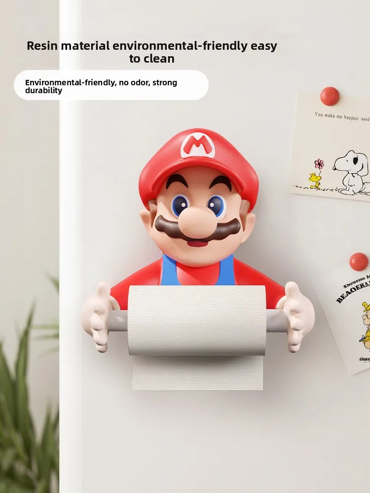 porte rouleau papier toilette mario dessin animé cartoon decoration murale résine adhésif ludique salle