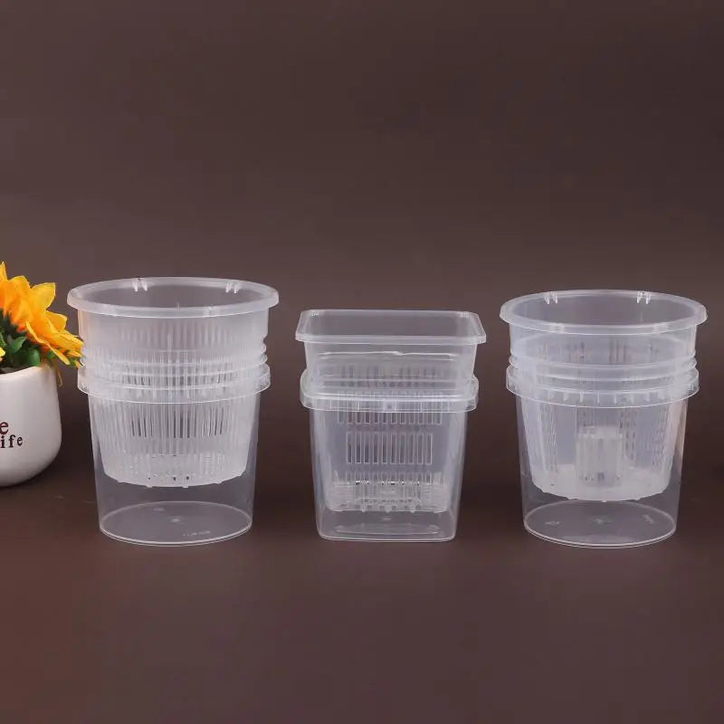 pots plante transparents modernes grille drainage auto absorption d'eau 10cm 12cm 15cm