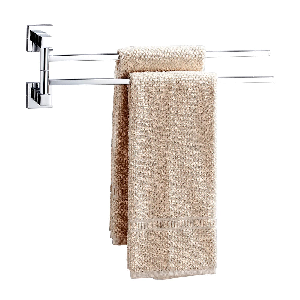 porte serviettes mural chrome lisse moderne vis fixations serviettes 415mm longueur