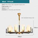 Suspension lumineuse or noir verres opalescents contemporains fer assemblage semi encastré led