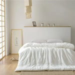 couette matelassée rayée blanc toutes saisons fibre polyestère taille queen simple