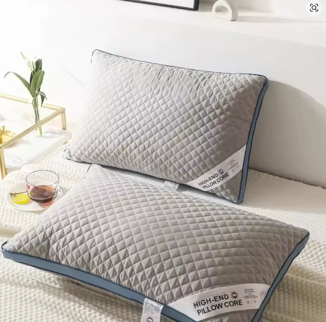 coussin gris motif géométrique moderne anti apnée therapy gonflable literie coton polyester qualite occlusion