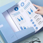 classeur violet moderne contenant papier calculatrice documents transparents organiser respectueux environnement