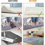 patins antidérapants tapis adhésifs réutilisables lavables noir blanc beige marron gris motifs textes instructions