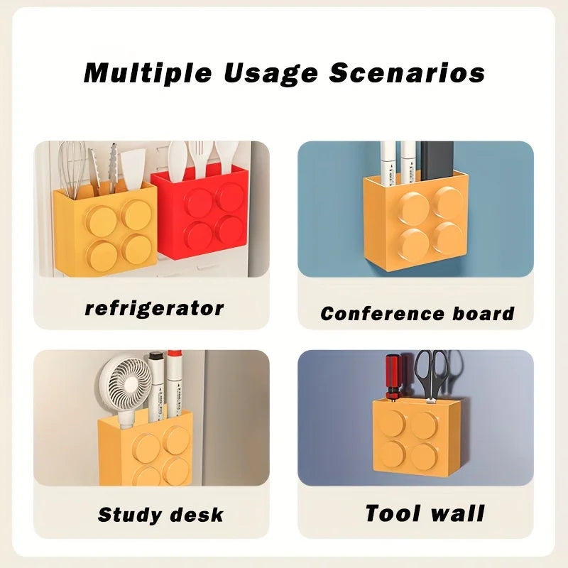 boîtes rangement magnétiques rouge bleu jaune blocs lego moderne fixations magnétiques almacenamiento organizador porta