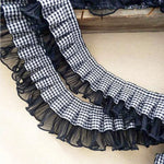 ruban franges carreaux noir blanc rouge blanc vintage romantique tissu polyester résistant antidérapant bricolage