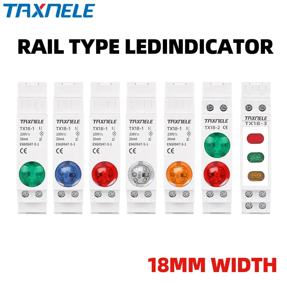 Rail LED Indicateur Blanc Vert Bleu Rouge Câble G6MM Plaque Fixation Moderne Fonctionnel