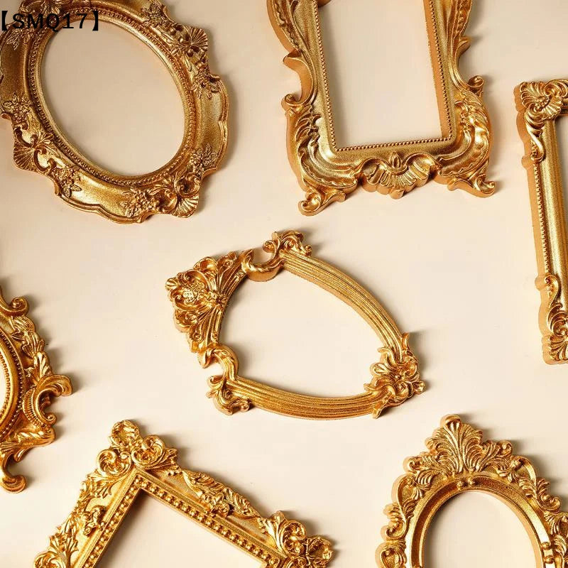 cadres dorés baroques opaques classique diy affichage photos mariage decoration événementiel fixations oreillettes argentées