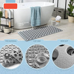 tapis bain antidérapant gris moderne perforations adhésif salle bain respectueux environnement lavable machine