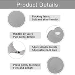 coussin voyage gonflable gris clair doux ajustable confortable microfibre polyester portable