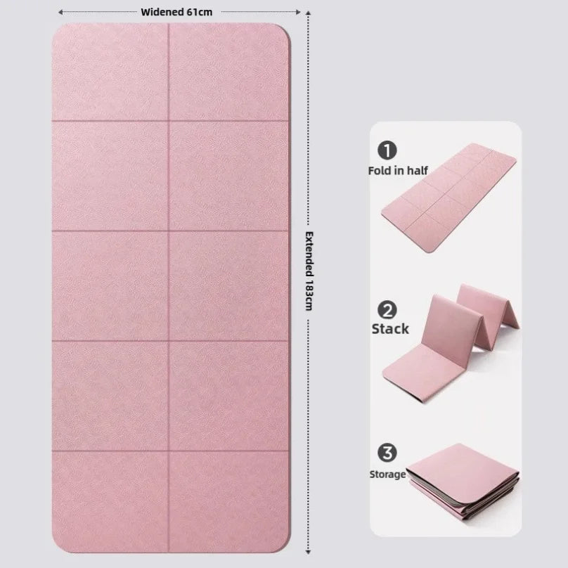 tapis yoga pliable rose texture non slip motifs géométriques moderne pratique 61cm large 183cm