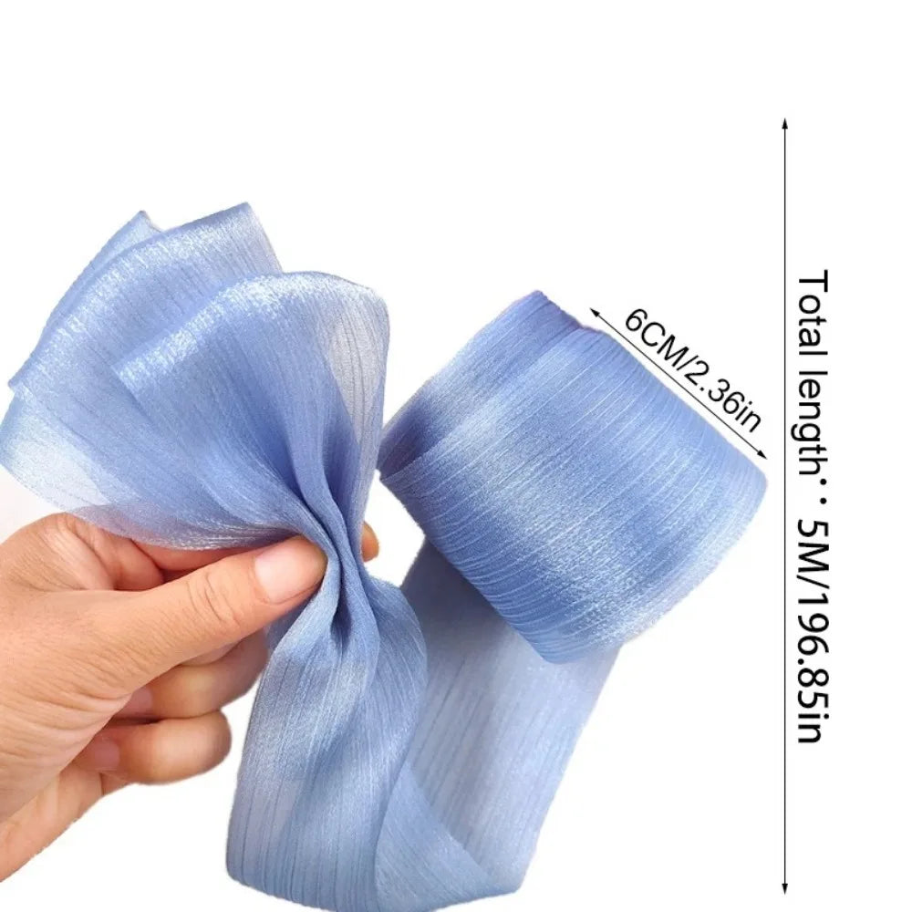 ruban tulle bleu rose gris rouge élégant décoratif 5m large 6cm clips
