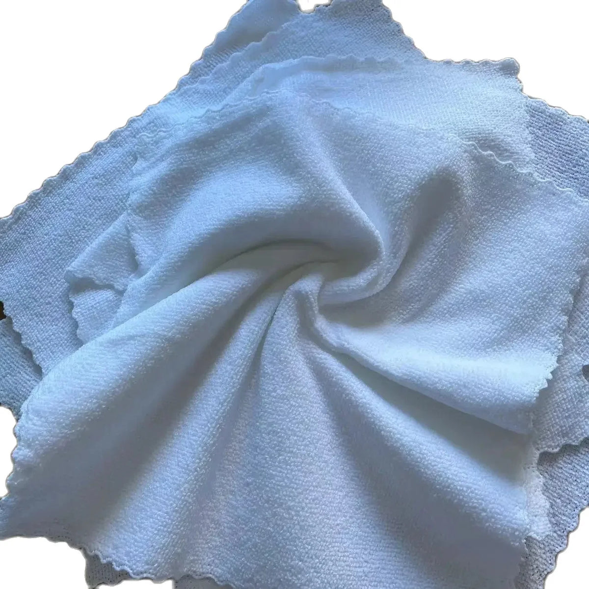 serviettes blanches texturées 30x30cm nettoyage cuisine multipropose antimicrobien écologique softwashable festonnées pack5