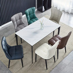 chaise salle manger moderne bleu marine motif losange métal contemporain