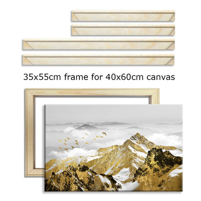 Cadre en bois blanc 35x55cm pour toile 40x60cm sur mur beige