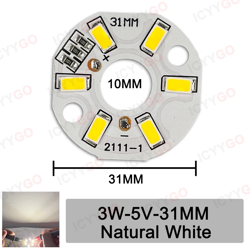 plaque led circulaire 50mm 10w blanc chaud diodes smd5730 modernes technologiques 5v 6000k 3000k
