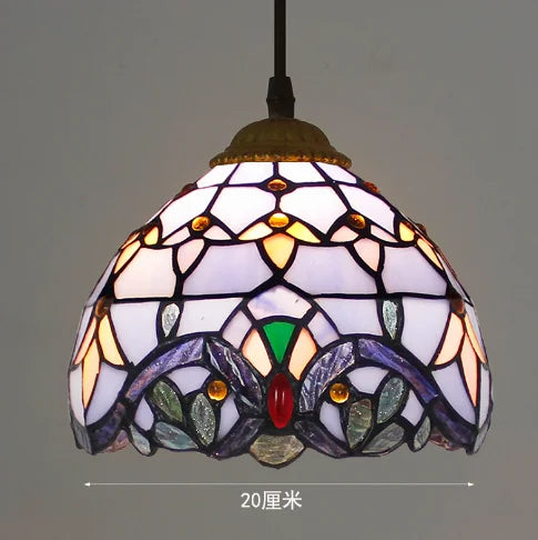 lampe suspendue tiffany multicolore stained glass floral salon chambrehôtel