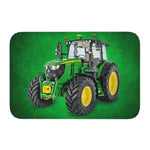 tapis sol entrée décoratif tracteur agricole fleurs welcome moderne antidérapant polyester vert jaune
