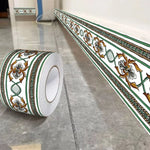 ruban decoratif autoadhésif moderne motif floral blanc vert noir deco salon