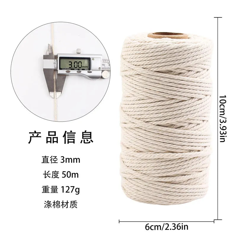 corde coton tressée 50mètres vert rose beige simple déco mariage fête nhà cửa