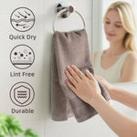 serviettes toilette coton ondulées gris modernes salle bain durable machine laver 34x74cm anneaux murales