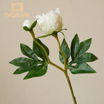 pivoines artificielles soie rose blanc vert décoration maison mariage anniversaire transparent vase