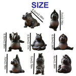 statue hippopotame noir résine texture mat réaliste maison 6.5cm 7cm 5.5cm