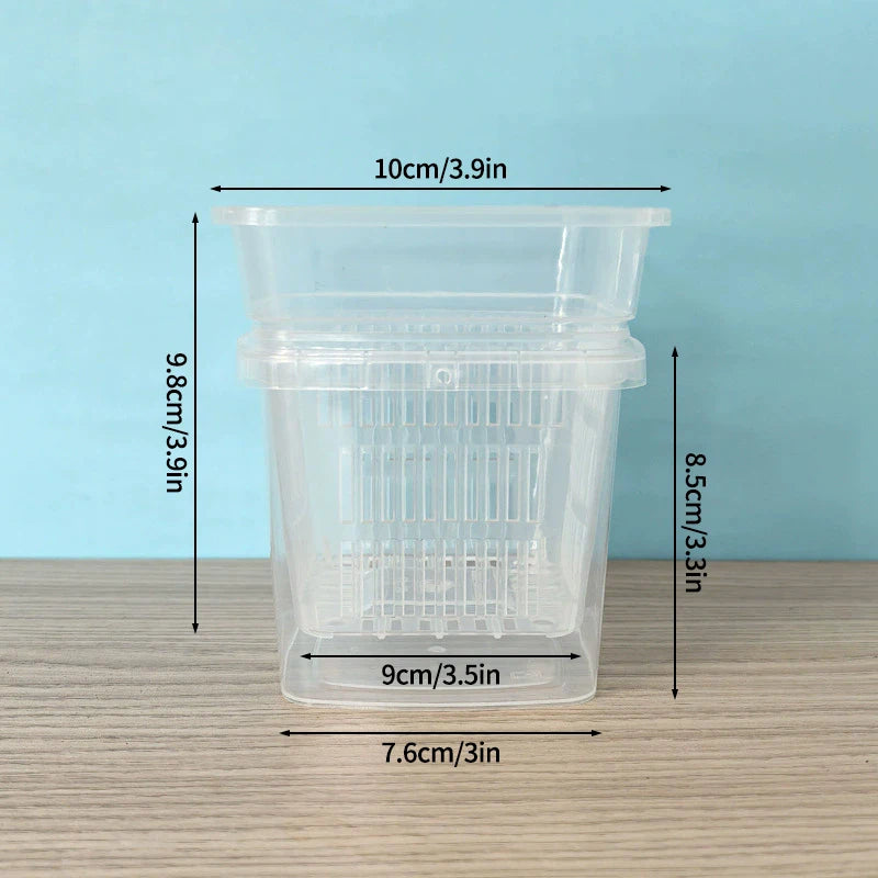 pots fleurs auto arrosants double couche absorption d'eau transparent moderne grille perforations couvercle