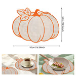 serviettes table automnales citrouille feuilles blanches oranges décoratives respectueuses l'environnement