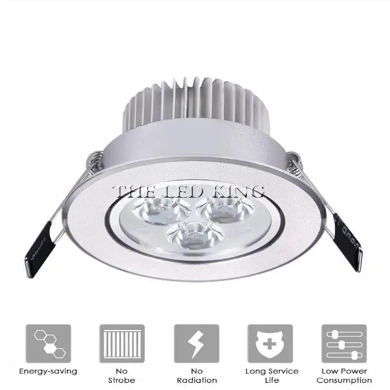 Spot LED argenté moderne 10W 14W dimmable aluminium certifié FCC RoHS