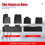tapis sol voiture noir rayures verticales moderne tpe imperméable fixations avant arrière