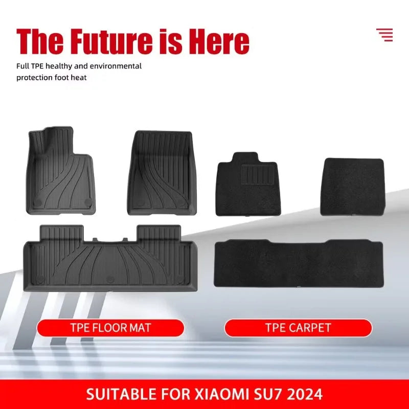 tapis sol voiture noir rayures verticales moderne tpe imperméable fixations avant arrière