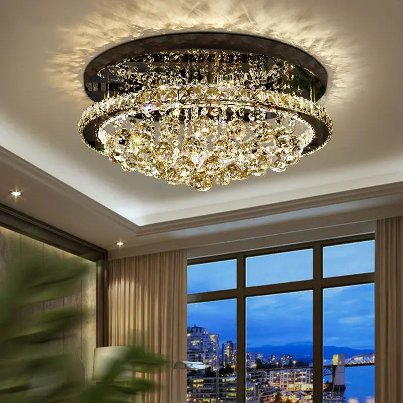 plafonnier moderne cristal doré led acier inoxydable 4000k 3000k 6000k neutral warm