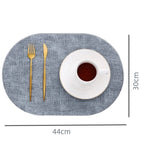 tapis table rectangulaire faux cuir effet lin moderne cuisine salle manger