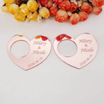 porte bouchons forme cœur gravure personnalisée noms date mariage anniversaire fête doré argenté moderne
