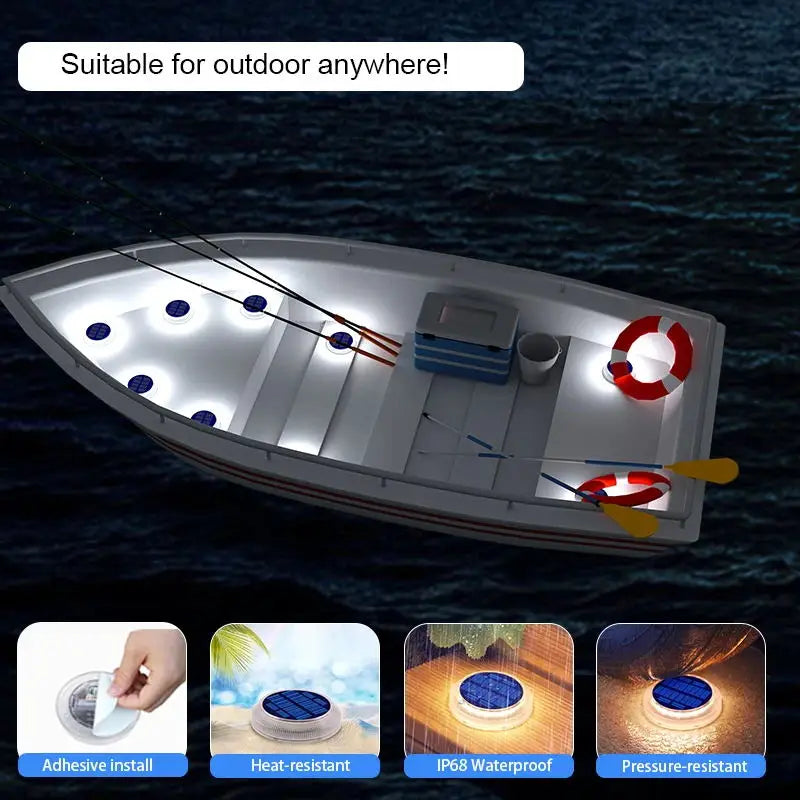 lumières solaires led ip68 auto on off extérieures étanches blanc bleu moderne