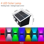 lampe murale solaire moderne led rgb jaune noir panneaux solaires texturés fixée mur