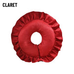coussin voyage franges doux violet rose gris bleu rouge confortable opaque