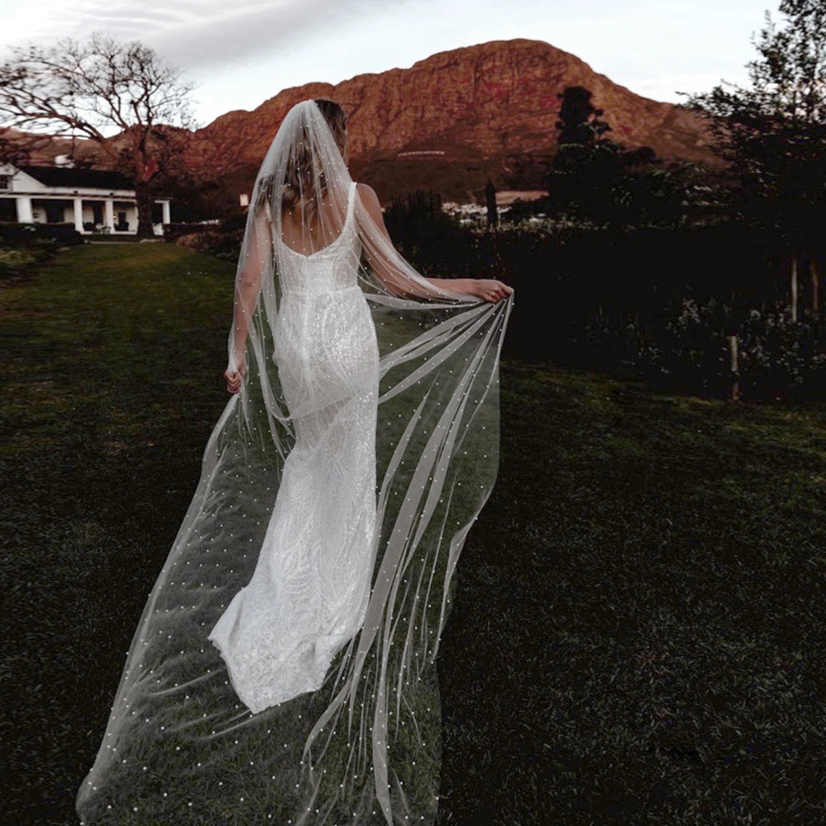 voile mariée blanc classique femme wedding bohemia romantique trendy original photo party bridal