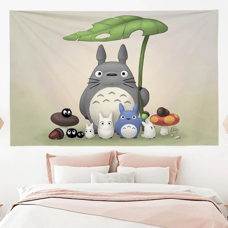 Tissu mural Totoro gris foncé taille L140xH200 cm