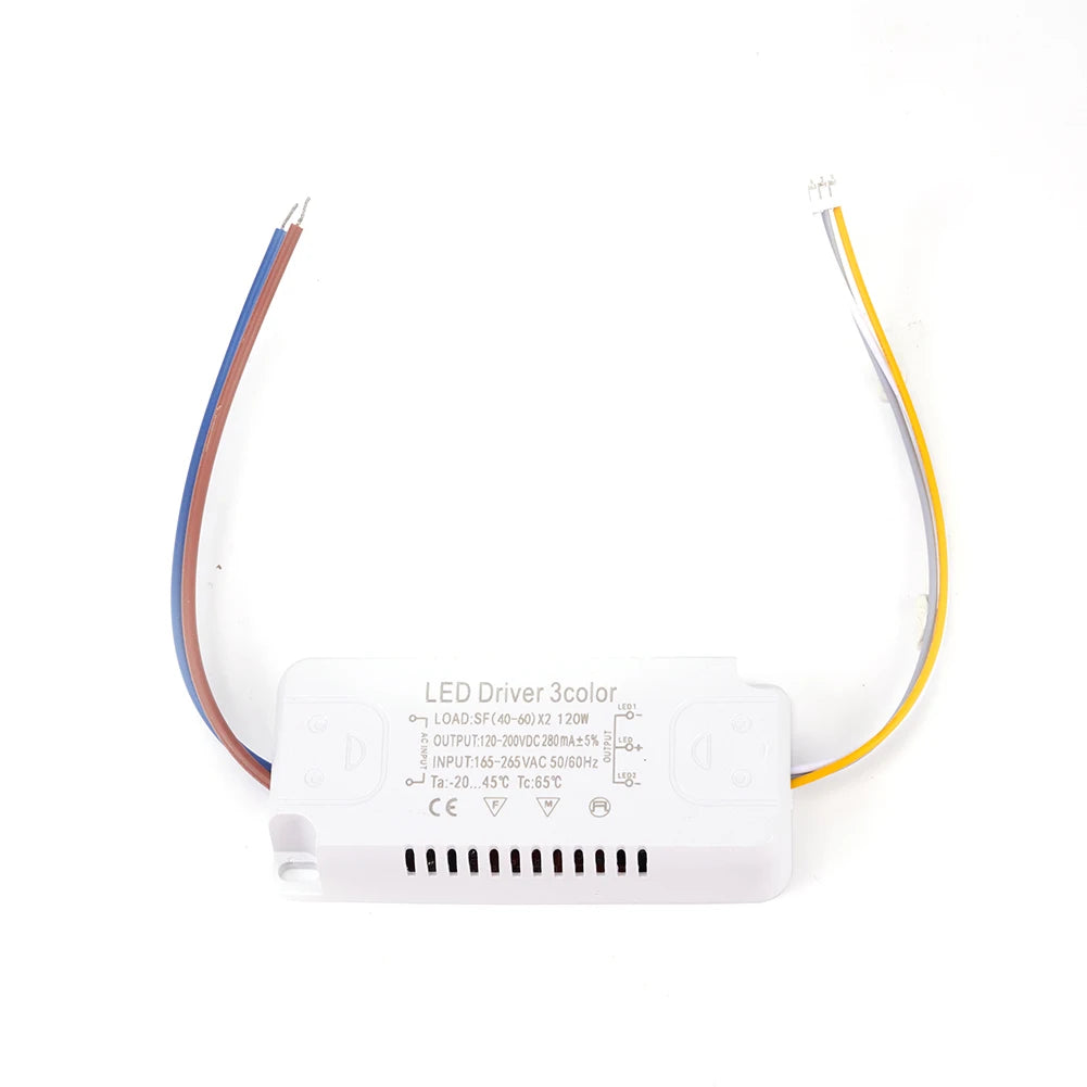 transformateur led blanc moderne câbles jaune bleu marron plat lisse