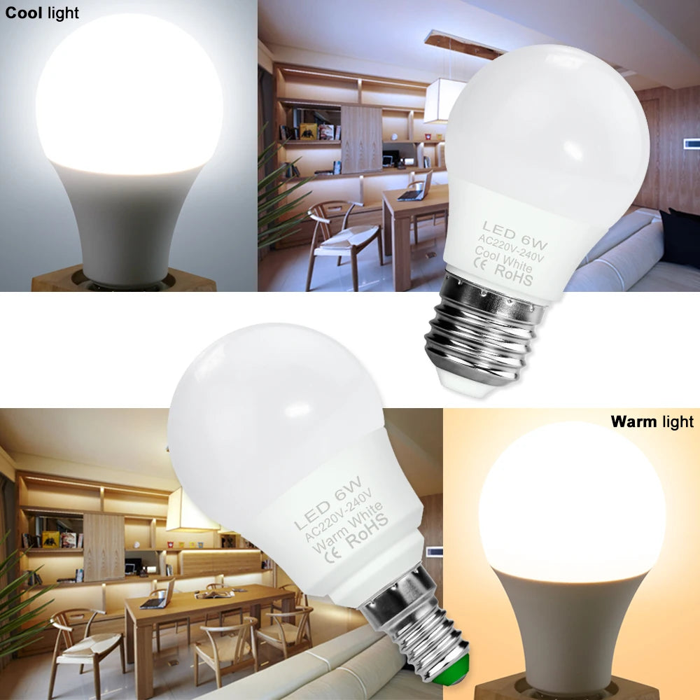 ampoule led e27 e14 blanc chaud froid 12w 6w 3w moderne opacité mat certification