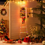 décoration noël lumineuse père noël guirlandes rayures colorées moderne adhésif rouge vert blanc