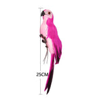 ornement jardin oiseau artificiel rouge bleu vert rose jaune blanc plumes yeux brillants clipsextérieur