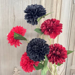 décoration intérieure bouquet fleurs artificielles rouge noir vert bleu blanc moderne élégant anniversaire baby