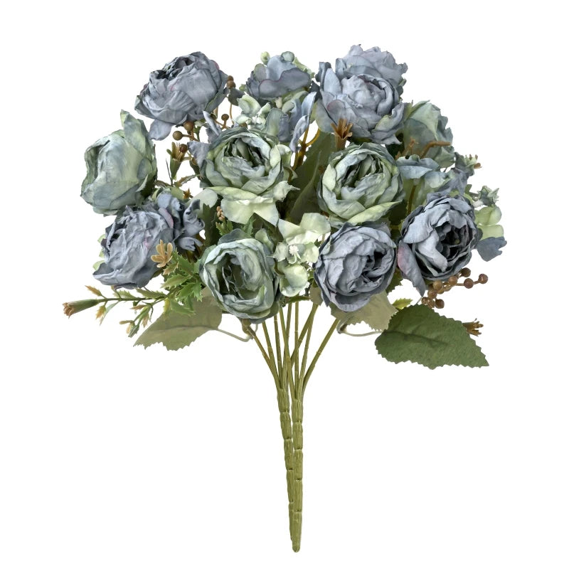 bouquet artificiel pivoine violettes blanches romantique intérieur mariage décoration maison fleurs soie classique