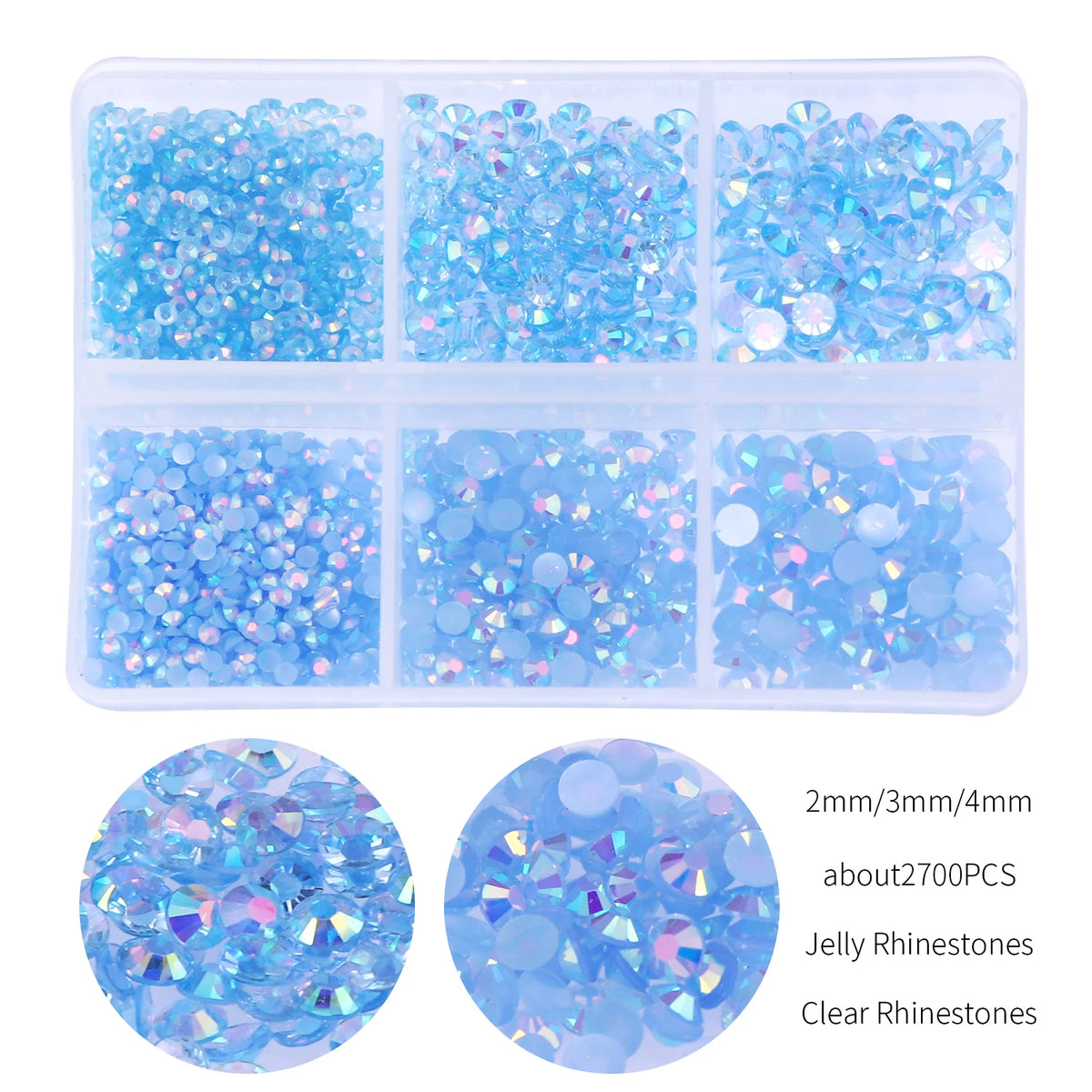résine multicolores brillantes 4mm 3mm 2mm décoratives nail art bricolage 1000 pièces box