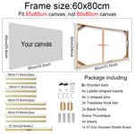cadre mural bois moderne toile abstraite multicolore fleurs relief 60x80cm 55x75cm 55x85cm clips crochets